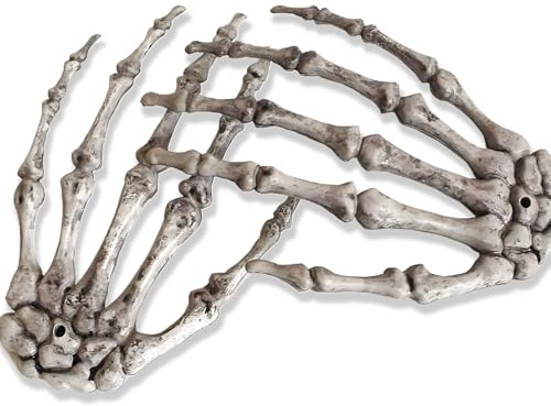 LUYANFX Halloween Skelett Hände Realistische Terror Gruselknochen Skelett Schädel Hände für Halloween Requisiten Dekoration, Halloween Deko Outdoor Horror Skeleton (A)