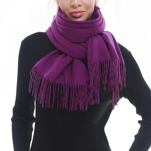 SWAT PANY Purple Women Scarf Ladies Winter Warm Pashmina Shawl Wraps for Wedding Gifts
