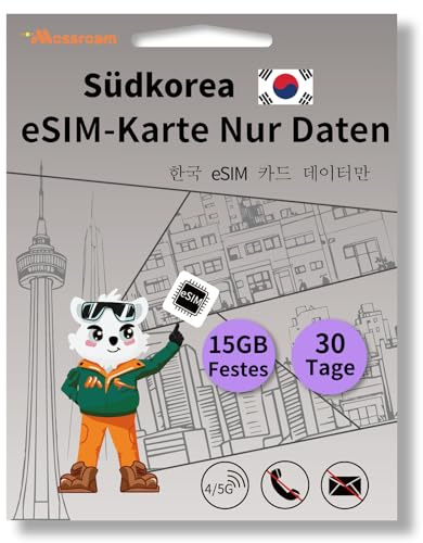 Koreanische SIM-Karte – Highspeed 4/5G LTE für schnelles Surfen, 30-Tage-Plan, 15 GB Prepaid-Daten insgesamt, 3-in-1-SIM-Karte für Geschäftsreisende in Korea