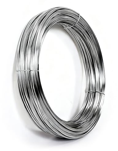 304 Edelstahldraht Ø 1 mm, 60 Meter Draht Edelstahl Silber Basteldraht | Harter Stahldraht Bindedraht Gartendraht Basteldraht für DIY-Basteleien Gartenverkabelung (1MM X 60M)