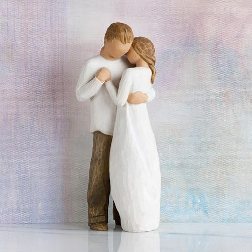 Syfunlv Romantische Paar Statue,23cm,Hochzeitstag Skulpturen für Frauen und Männer Geschenke für Jahrestag Valentinstag Geburtstag(Stil 2)