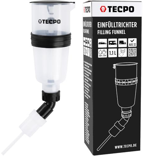 TECPO Imbuto adatto per Adblue/urea antigoccia con valvola di intercettazione angolata per collegamenti del serbatoio difficili da raggiungere