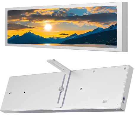 LICAEVEY 9.2 Inch Computer Secondary Screen, PC Case Side Panel LCD Display CPU Temperature Monitor with Customizable Themes and Wallpapers, Real Time Performance Metrics for Wins (White)