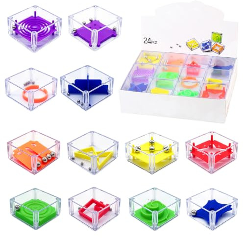 DIGNFENG Geduldspiele, 4 Stück Mini Knobelspiele für Kinder Mitgebsel | Kindergeburtstag Gastgeschenk Give Aways, Labyrinth Puzzle Würfel als Pinata Füllung knobelspiele für kinder ab Erwachsene