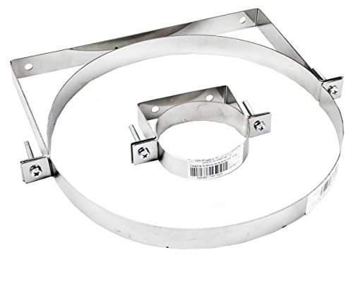 Stainless Steel, Chimney Flue, Wall Support Clamp Pipes Stove, Ø 150 mm (5.91)