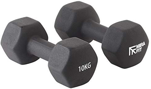 Mirafit Soft Touch Mini Hex Dumbbells - 2 x 10kg
