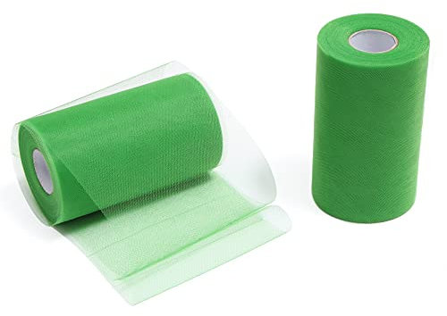 ZADAWERK® Tüll - 15 cm x 45 m - Grün - 1 Rolle - Tisch-Deko - Hochzeit - Weihnachts-Tüll - Geschenk - Schleife - Schleier - Tutu - DIY Tüllrolle - Netzstoff