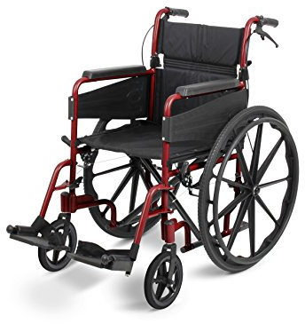 Days Escape Lite Self Propelled Standard Wheelchair, Ruby Red