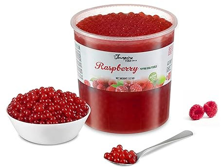 INSPIRE FOOD Bubble Tea Popping Boba Frambuesa 3.2 Kilogram | Prepara delicioso boba tea en casa | listo para usar sin necesidad de cocinar
