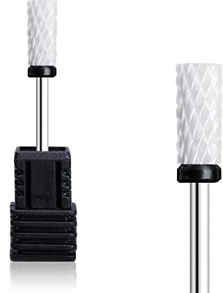 Natury Nails Fresa de Cerámica para Torno de Uñas. Broca de Cerámica Negra. Manicura, Pedicura, Esmaltes, Uñas Acrílicas y Uñas de Gel. Forma de barril. Grano Super Grueso.