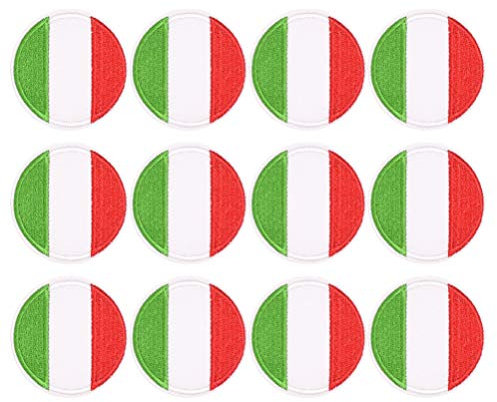 Toppa Ricamata Bandiera Italiana Ferro Italiano su Cucire su Emblema Nazionale Arte Artigianale Ricamo Applique per Giacca Costume Jean 12 Pezzi