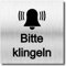 Türschild Bitte klingeln UV Druck 12 x 12cm - 3mm Aluverbund - Made in Germany - Art.Nr. 2052