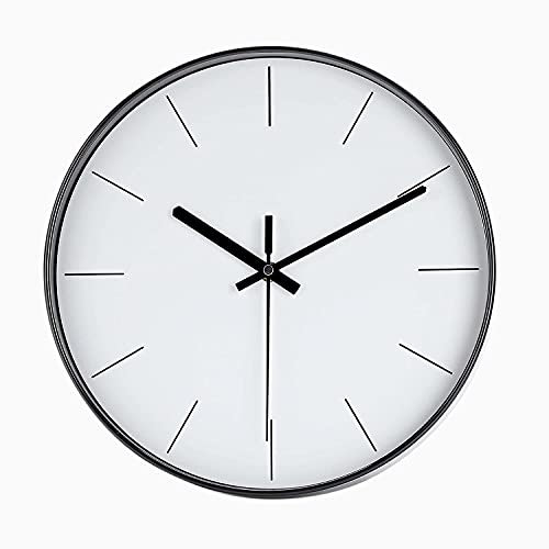 DIYZON 30 cm Runde Wanduhr, Modern Geräuschlos Kein Ticken, Batteriebetrieben Quarzwerk Wanduhr, Leicht zu Lesen, Dekoration für Schlafzimmer, Küche, Schule, Büro