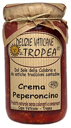 Chili Italien 180g – Piments Hachés à l'Huile d'Olive | Sauce Épicée Gourmet Italienne Authentique | Délicatesse Artisanale Calabraise | Fabriqué en Italie par Delizie Vaticane di Tropea