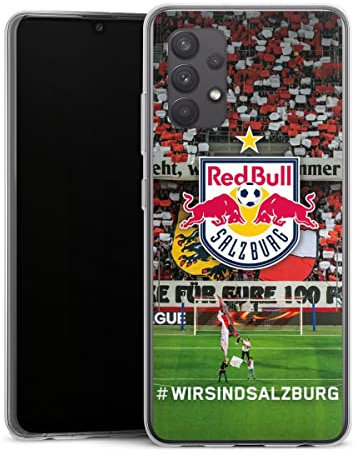 DeinDesign Silikon Hülle kompatibel mit Samsung Galaxy A32 4G Case transparent Handyhülle FC Red Bull Salzburg Statement Offizielles Lizenzprodukt