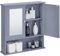 Yaheetech Armario de Baño con Espejo Armario de Pared con 2 Puertas Gabinete para Colgar para Baño Cocina 56×13×58cm Gris