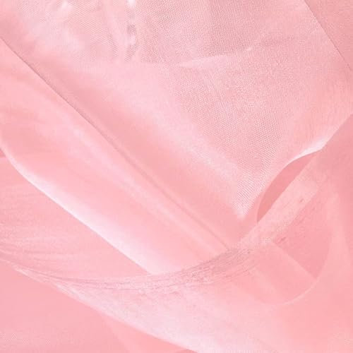 TOLKO 1m Organza Stoffe zum Nähen Meterware | Hauch Zart, Fein, Durchsichtig | zum Dekorieren Basteln 145cm breit | leichter Glanz Stoff für Gardine Vorhänge Tischdecken Deko Schals (Rosa)