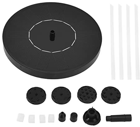 Ouitble Solarwasserpumpe, Solarbrunnen für den Außenbereich, 1,5 W, 7 V, Solarwasserpumpe mit Stützstange für Vogeltränke, Teich, Gartendekoration