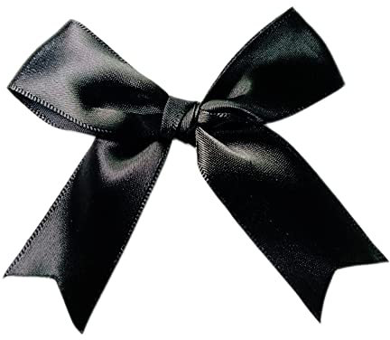 100 Stk 8.5x8.5cm Satinband Schleifen,Satin Band Deko Schleifen Fertigschleife Geschenkschleifen für DIY Handwerk Hochzeit Weihnachten Valentinstag Deko Karte Herstellung von Verzierungen,Schwarz