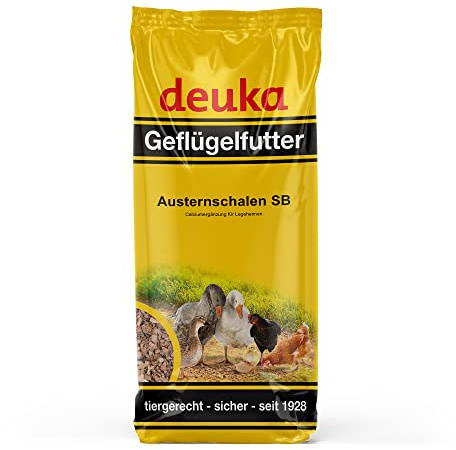 deuka Geflügelfutter | 5 x 5 kg Austerschalen | Calciumergänzung für Legeflügel | hochwertiges Ergänzungsfutter | sichert die Calcium-Versorgung | für eine hohe Eiqualität