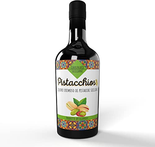 Likkunarìe Siciliane - Pistacchioso - Bottiglia di liquore cremoso al pistacchio da 50cl - Liquori Artigianali Siciliani