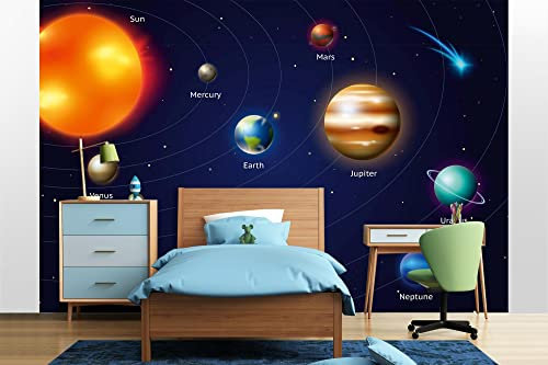Vlies Fototapete PLANETEN 375 x 250 cm (inkl. Kleister) - Vlies Tapete, Wandtapete, Wandbilder - Tapete für Wohnzimmer Schlafzimmer, Büro, Küche - Montagefertig