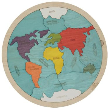 7 Continents & 5 Oceans of The Earth Wooden Jigsaw Puzzle for Kids Age 3+