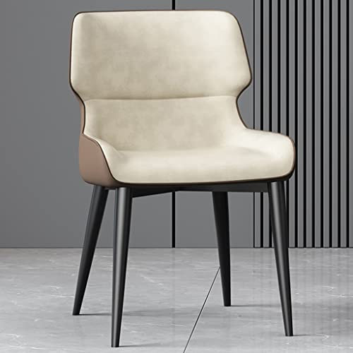 GIZNXBA Esszimmerstühl Modern Wohnzimmerstuhl Leder Schalenstuhl Gepolstert Küchenstuhl Mit Metallfüßen Polsterstuhl Esszimmer Mit Hoher Rückenlehne Für Die Küche (Color : /Beige B)