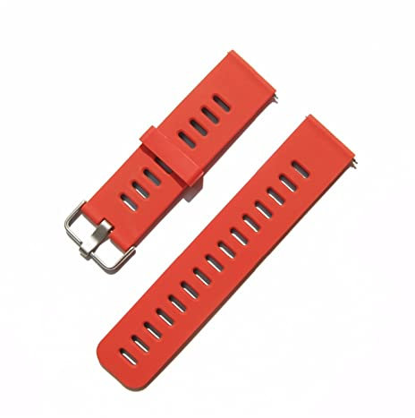 ALMVIS 22mm Doppel-Farbarmband R380 R381 R382. Silikonkautschuk-Riemen for Motorola Moto 360 Fit for Samsung-Zahnrad 2 Bandwechsel (Color : Red, Size : 22mm)