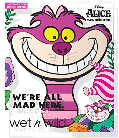 Wet n Wild Alice im Wunderland 'We're All Mad Here' Handspiegel, tragbares Alice im Wunderland-Themen-Make-up-Essential für Auffrischungen unterwegs mit Komfortgriff