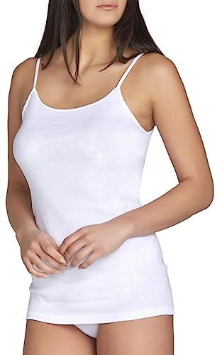 Intimitaly Irge - Canotta Donna Cotone (Pacco da 3) Spalla Larga e Spalla Stretta (XXL, Bianco Spalla Stretta)