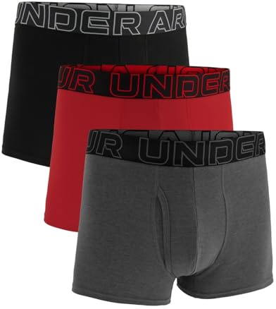 Under Armour Herren Boxershorts aus Performance-Baumwolle im 3er-Pack, 8 cm Beinlänge – atmungsaktiv, feuchtigkeitsableitend, weiches Tragegefühl, ganztägiger Komfort