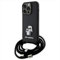 Karl Lagerfeld KLHCP15XSAKCPSK Hülle für iPhone 15 Pro Max 6.7 hardcase Schwarz Crossbody Saffiano Metal Pin Karl & Choupette