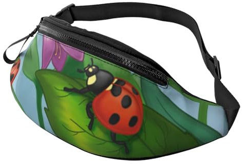 Ladybug Bauchtasche für Herren Damen Hüfttasche Verstellbarer Gürtel Lässige Brusttasche Bauchtaschen für Reisen Sport Laufen Wandern Hüfttaschen, Schwarz , Einheitsgröße
