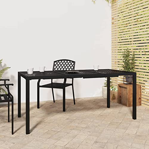 GuyAna Gartentisch Outdoor MöBel Garten Tisch Balkontisch Wetterfest Terrassentisch Anthrazit 165x80x72 cm Stahl