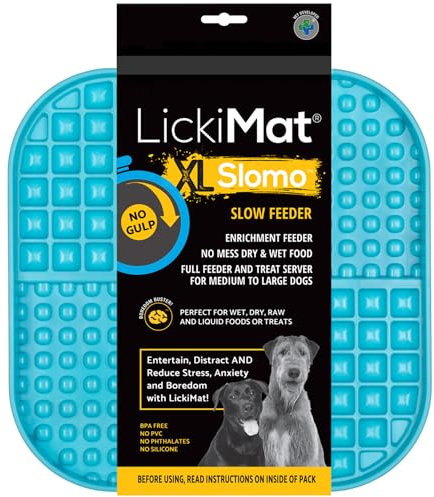 LickiMat Slomo XL – Extra großer Slow Feeder geeignet für trockene, nasse, rohe Lebensmittel, alle Leckereien und Hundeeis am besten für mittelgroße bis massive Rassen Langlebiges Design mit