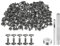 QUARKZMAN 100 Ensembles de Rivets en Cuir 10 x 8mm Rivets à double capuchon en métal, boutons-pression, attaches avec 3 outils de réglage, rivets pour artisanat du cuir, bricolage, bronze