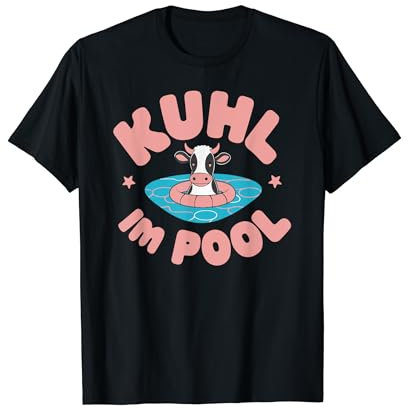 Kühl im Pool - Bauer Kuh Sommerfest Bauernhof Schwimmbad T-Shirt