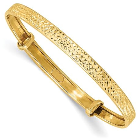 Armreif, 3,8 mm, 14 Karat Gold, poliert, funkelnd, verstellbar, stapelbar, Schmuck für Damen, One Size, Metall, Kein Edelstein
