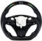Acclcors Carbonfaser-Lenkrad, Kuppel flachen Boden LED Schaltanzeige Lenkrad mit scharfen Paddel Löcher für BMW M Sport 1/3 Serie M3/E88 E90 E91 E92 E93 2005-2012