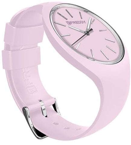 FREDDY Orologio da Polso Donna Rhythm, Rhythm Orologio da Donna in Silicone Rosa, Cassa Tonda 34 mm