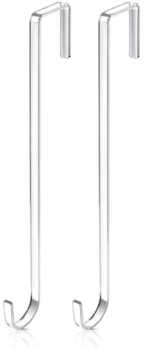 Ripeng 2 Pieces 12 Inch Christmas Plastic Wreath Hanger for Front Door Clear Door Wreath Hooks for Christmas, Halloween, Fall Welcome Sign Decorations Indoor Outdoor Home