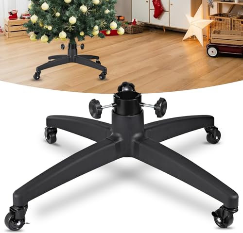 Support universel pour sapin de Noël artificiel avec roues pour arbres artificiels, base de support de rechange pour sapin de Noël artificiel, base de support de support de sapin de Noël robuste