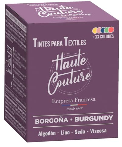HAUTE COUTURE - Tinte para Ropa y Textil Violeta - 350g - Violeta Lías de Vino - Tinte Textil Todo en uno - Listo Para Teñir Ropa y Tejidos