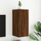 Homgoday TV-Wandschrank mit LED-Lichtern, Eiche, Braun, 30,5 x 35 x 70 cm, TV-Schrank, TV-Schrank für Wohnzimmer, industrielle TV-Ständer