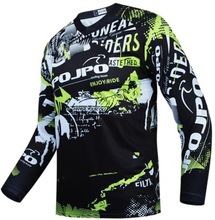Hotlion Fahrradtrikot Kinder Radtrikot für Kinder Mountainbike Trikot Jungen Langarm MTB Rennbekleidung Mädchen BMX Shirt