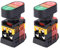 2 interruptores de botón pulsador, CC 24 V encendido/apagado, interruptor de botón momentáneo con luz LED, interruptor de botón doble para aparatos de equipos industriales
