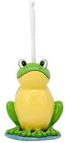 ToilettenbüRstenhalter Toilettenbürste und Halter Set Frosch Form KlobüRstenhalter Süßes KlobüRste Lustig GrüN Harz Frosch Toilettenpinsel stehende Toilettenreinigerpinsel für Badezimmer