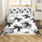 Homemissing Black White Bowknot Duvet Cover Set Super King Size For Kids Girls Teens Bedroom Cute Coquette Bow Bedding Set Rose Bow Ribbon Comforter Cover with 2 Pillowcases
