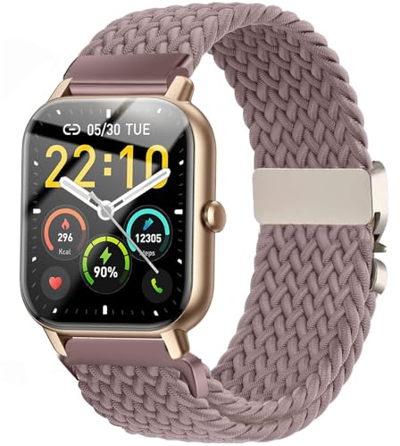 VELULYX Nylon Flechtband Kompatibel mit Veryfit IDW19/IDW13/IDW16/IDW18, 22MM Elastisches armband für Goryfit Smart Watch T50/T60/T70/P66/P66D/P72/P95/P99, Y66/Y6,YB54, H1/D1, G39, LW11/LW36/LW51